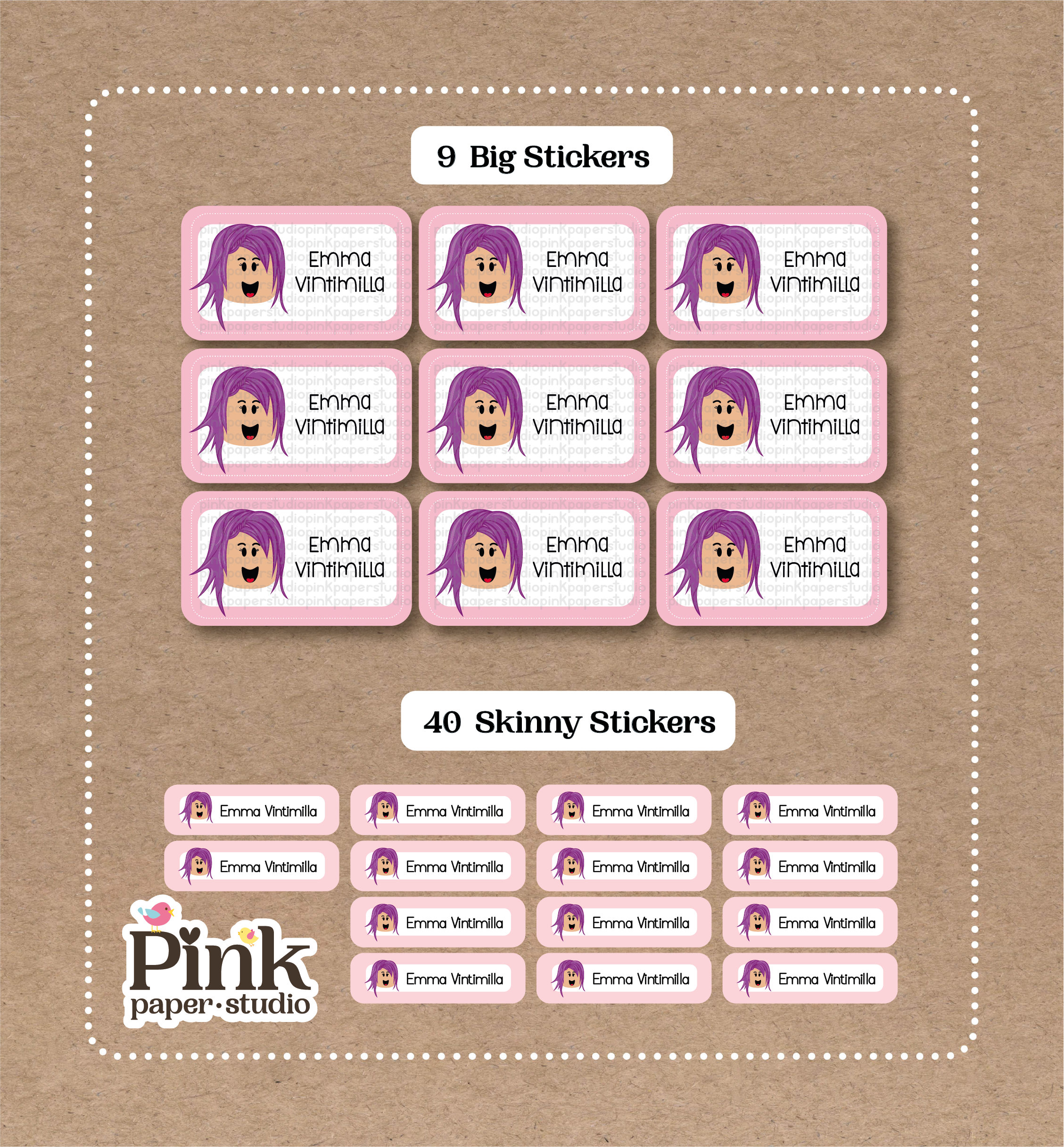 Set de Stickers de Chica Roblox