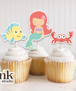 Cupcakes Toppers de La Sirenita