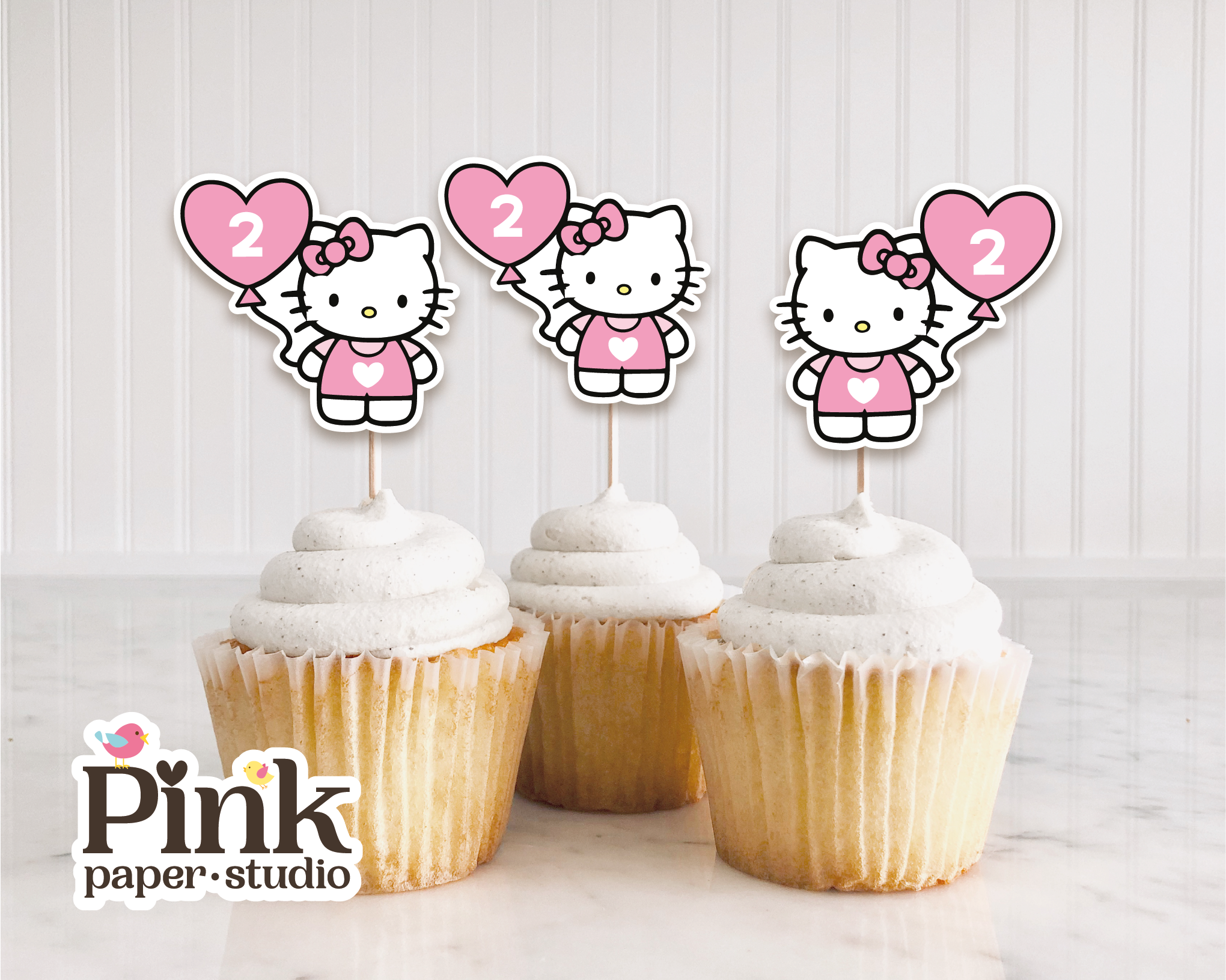 Cupcakes Toppers de Hello Kitty