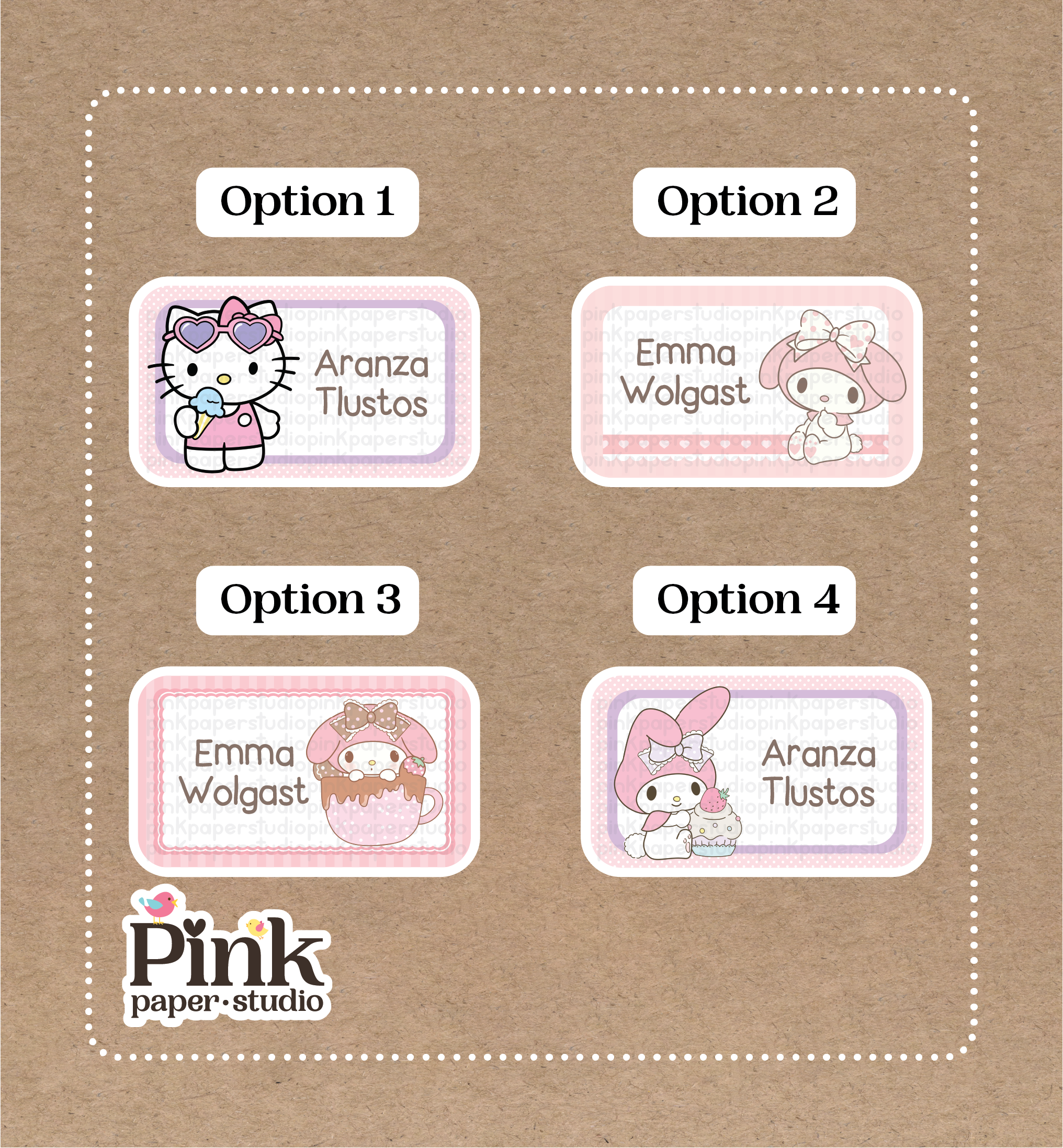 Stickers de Hello Kitty y Melody