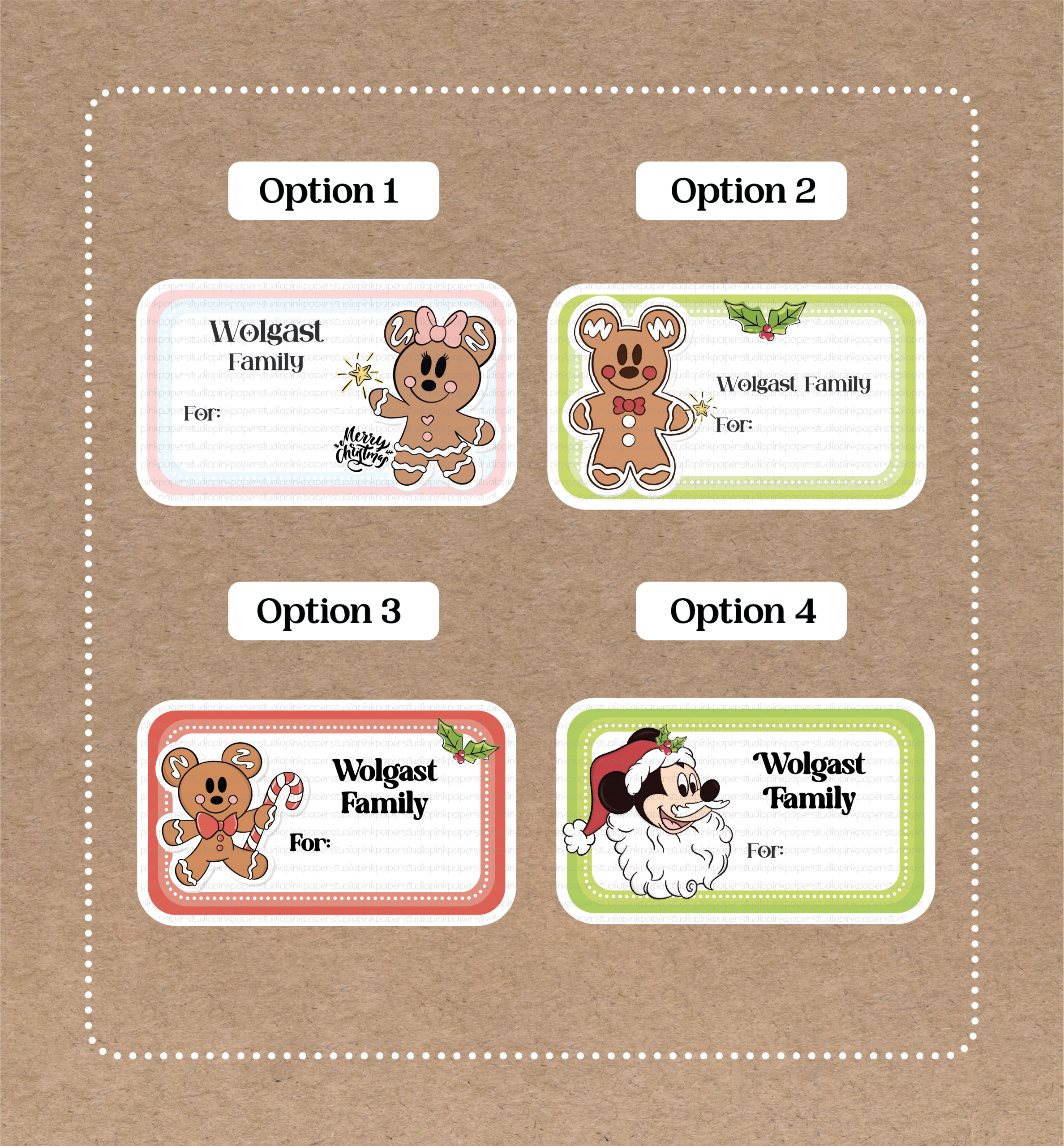 Pegatinas navideñas de Minnie Mouse