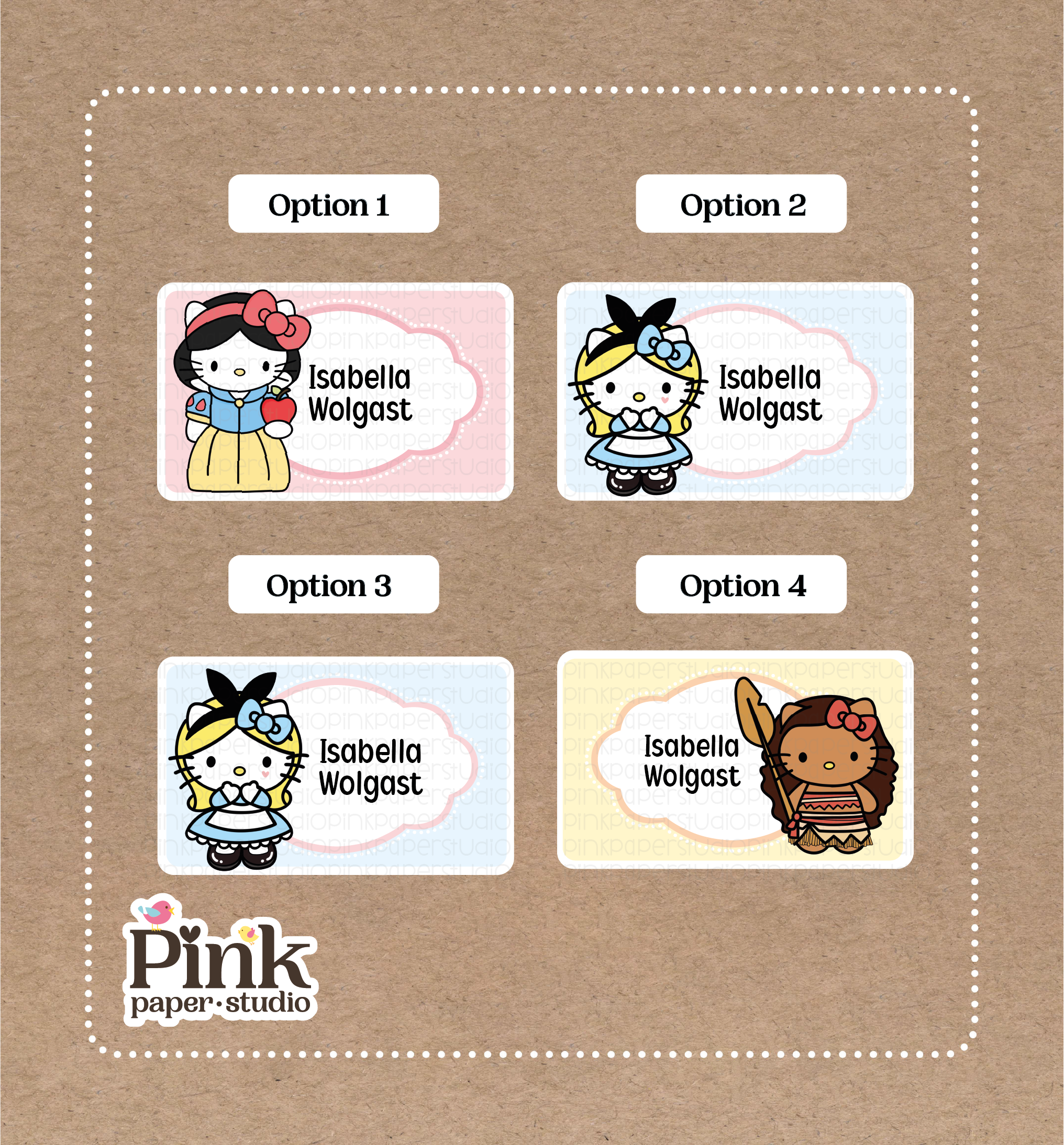 Stickers de Hello Kitty Princesas Disney