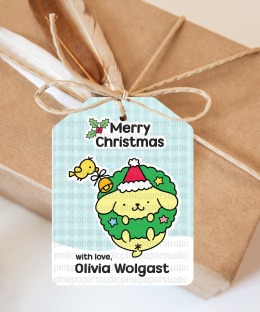 Etiquetas navideñas de Pompompurin