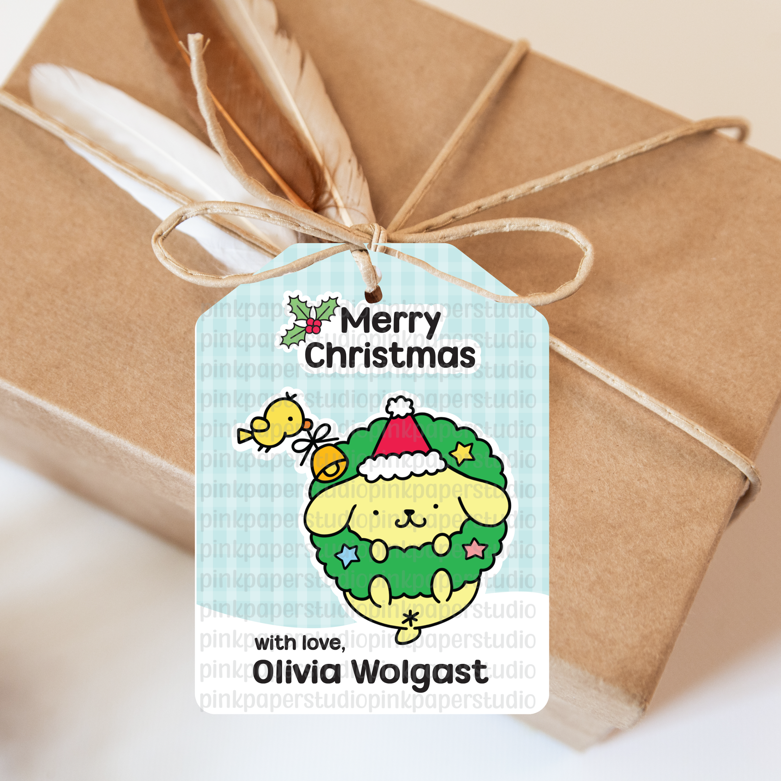 Etiquetas navideñas de Pompompurin