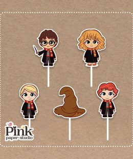 Wizard Magic School Cake Topper • Magic Kids • Cupcake Toppers • Cupcake Decorations • Set of 12